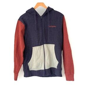 Cotopaxi‎ Full Zip Hoodie Sweatshirt SMALL Colorblock Maritime Brush Blue Rust